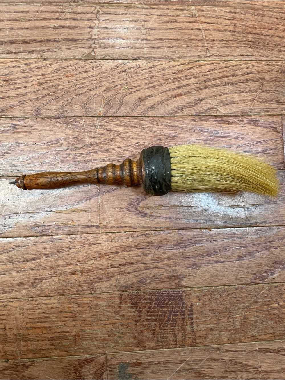 Vtg Shaker turned Handle Brush with Natural horsehair Bristles